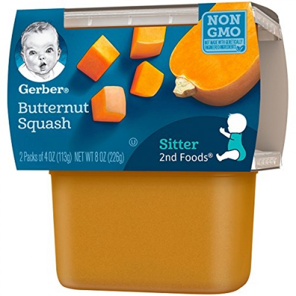 Gerber 2nd Foods Butternut Squash Pureed Baby Food, 4 Ounce Tubs...