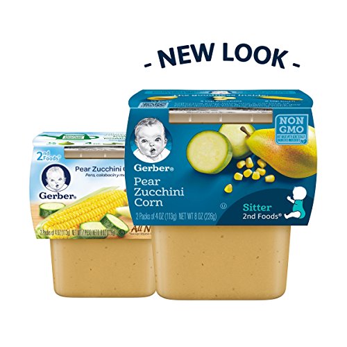Gerber 2Nd Foods, Pear, Zucchini &Amp; Corn Pureed Baby Food, 4 Ounc