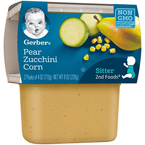 Gerber 2Nd Foods, Pear, Zucchini &Amp; Corn Pureed Baby Food, 4 Ounc