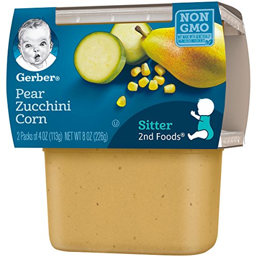 Gerber 2Nd Foods, Pear, Zucchini &Amp; Corn Pureed Baby Food, 4 Ounc