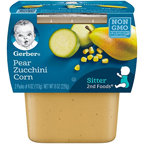 Gerber 2Nd Foods, Pear, Zucchini &Amp; Corn Pureed Baby Food, 4 Ounc