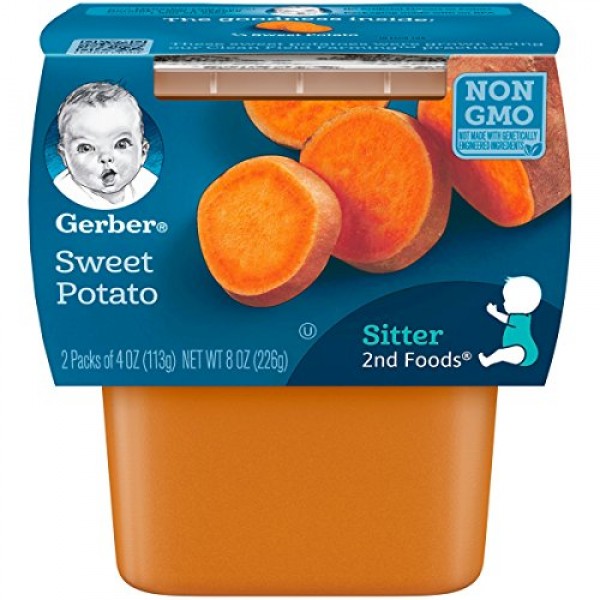 Gerber 2nd Foods Sweet Potatoes, 4 Ounce Tubs, 2 Count Pack of 8
