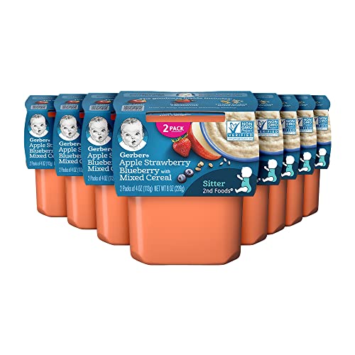 Gerber 2Nd Foods Apple Strawberry Blueberry With Mixed Cereal Ba