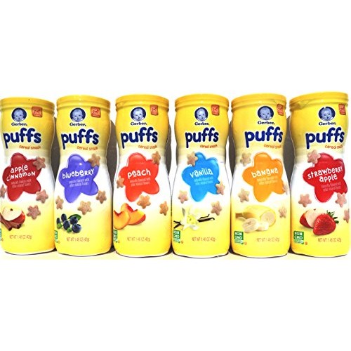 Gerber Graduates Puffs Cereal Snack, Variety Pack, Naturally Fla
