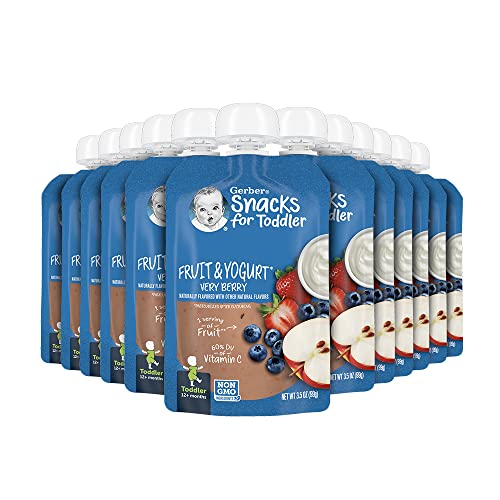 Gerber Purees Very Berry Yogurt Toddler Pouch 3.5 Ounces Pack O