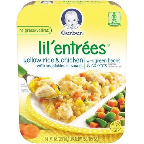 Gerber Lil Entrees, Yellow Rice And Chicken Pack Of 6
