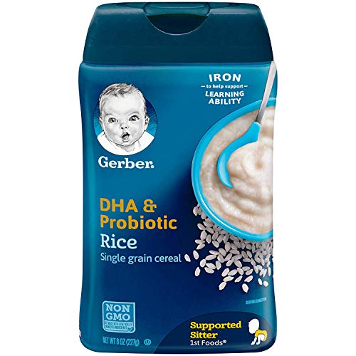 Gerber Dha And Probiotic Single-Grain Rice Baby Cereal, 8 Ounce