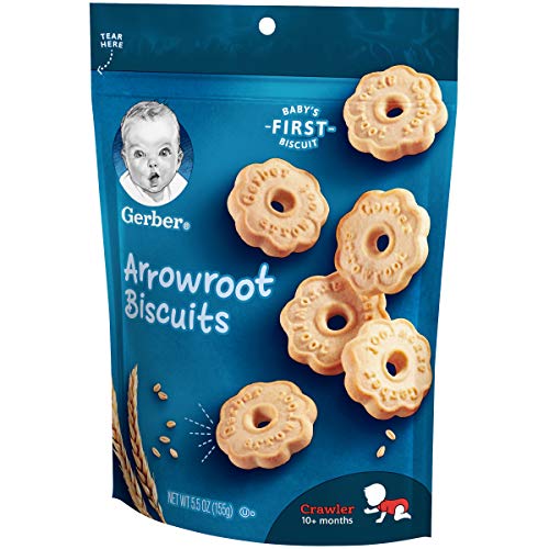 Gerber Arrowroot Cookies Pouch, 5.5 Ounce Pack Of 4