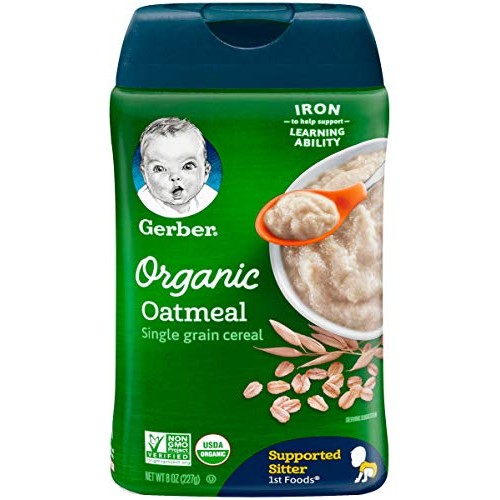 Gerber Baby Cereal, 1St Foods, Organic Oatmeal, 8 Oz Pack Of 3