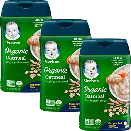 Gerber Baby Cereal, 1St Foods, Organic Oatmeal, 8 Oz Pack Of 3