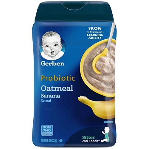 Gerber Baby Cereal, 2Nd Foods, Probiotic Oatmeal Banana, 8 Oz