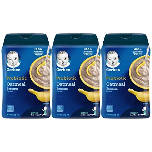 Gerber Baby Cereal, 2Nd Foods, Probiotic Oatmeal Banana, 8 Oz