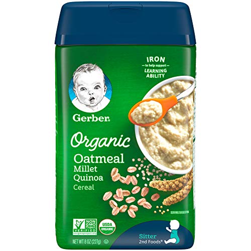 Gerber Baby Cereal Gerber Organic Oatmeal Millet Quinoa Cereal,
