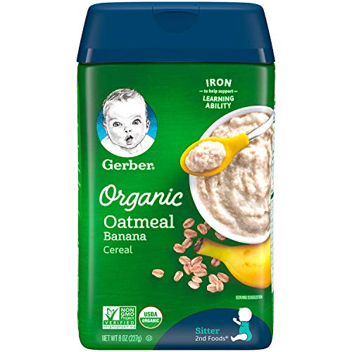 Gerber Baby Cereal Organic Oatmeal With Banana, 8 Oz