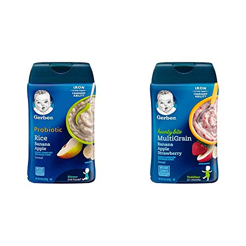 Gerber Baby Cereal Probiotic Rice Banana Apple Baby Cereal Pack