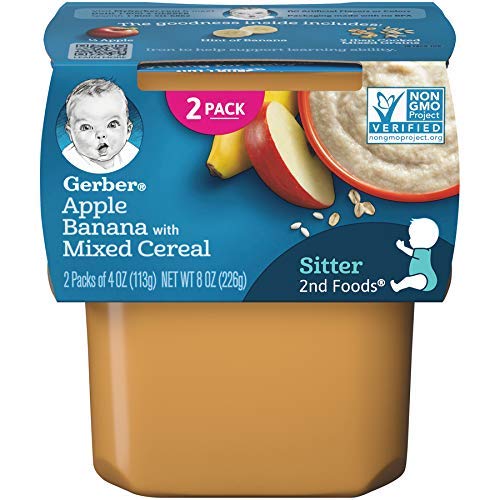 Gerber Baby Food, 2Nd Foods, 8 Oz Apple Banana With Mixed Cerea