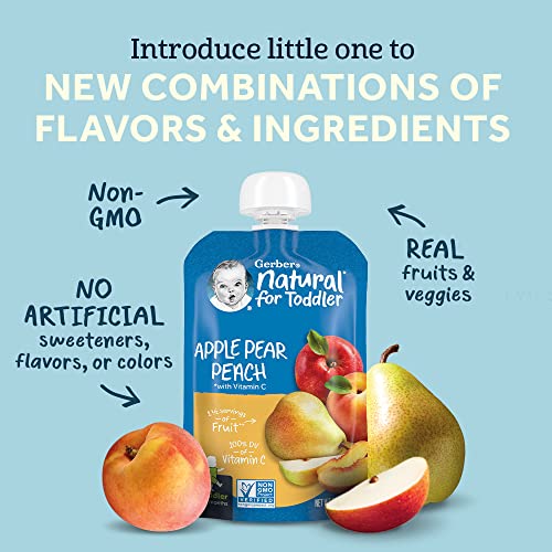 Gerber Baby Food Pouches, Toddler 12+ Months, Assorted Fruit Var...