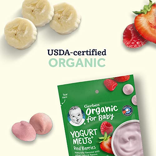 Gerber Baby Snacks Organic Yogurt Melts, Banana & Strawberry, 1 ...