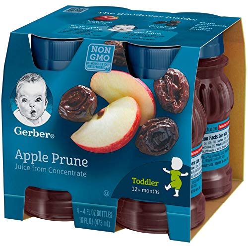 Gerber 100 Percent Apple Prune Juice, 4 Fluid Ounces, 24 Per Case