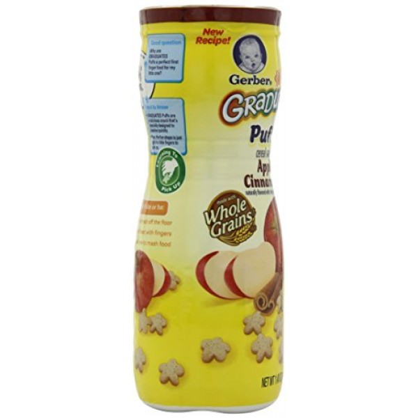 Gerber Graduates Puffs Cereal Snack, Apple Cinnamon, 1.48 Ounce