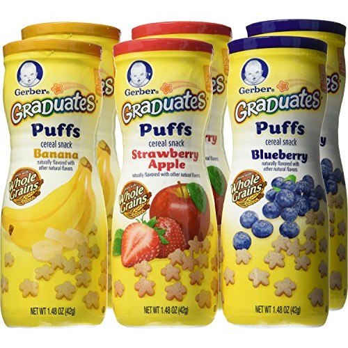 Gerber Graduates Puffs Cereal Snack, Assorted Flavors, 1.48 Ounc
