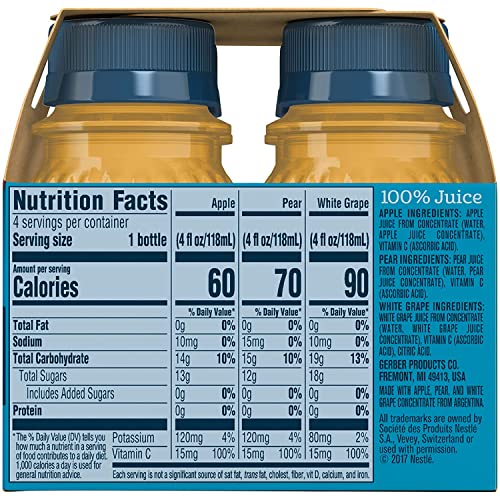 Gerber Juice Fruit 2 Apple, 1 Pear, 1 White Grape Juices from Co...