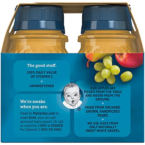 Gerber Juice Fruit 2 Apple, 1 Pear, 1 White Grape Juices from Co...