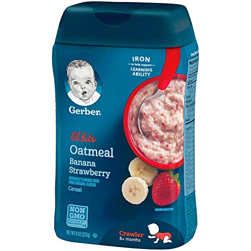 Gerber Lil Bits Baby Cereal, Oatmeal Banana Strawberry, 8 Ounce
