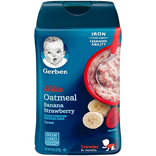 Gerber Lil Bits Baby Cereal, Oatmeal Banana Strawberry, 8 Ounce