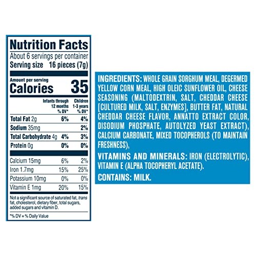 Gerber Lil Crunchies Baked Grain Snack, Mild Cheddar, Baked with...