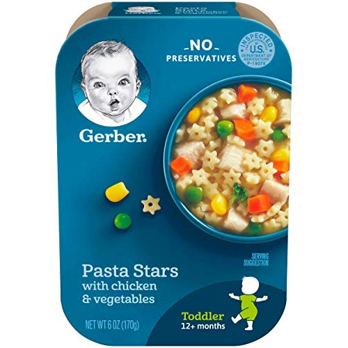 Gerber Lil Meals Tray, Pasta Stars With Chicken &Amp; Vegetables, 6