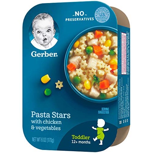 Gerber Lil Meals Tray, Pasta Stars With Chicken &Amp; Vegetables, 6
