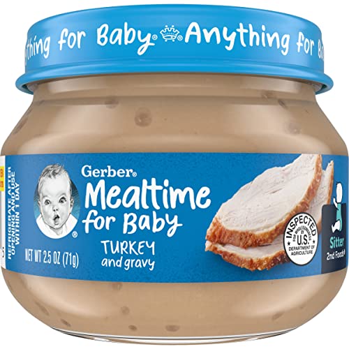 Gerber Mealtime For Baby 2Nd Foods Baby Food Gravy Jars, Turkey