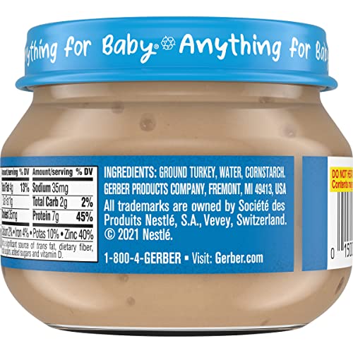 Gerber Mealtime For Baby 2Nd Foods Baby Food Gravy Jars, Turkey