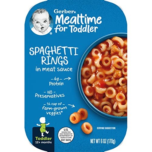 Gerber Mealtime For Toddler Spaghetti Rings In Meat Sauce, Toddl