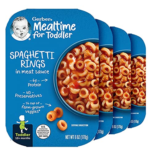 Gerber Mealtime For Toddler Spaghetti Rings In Meat Sauce, Toddl