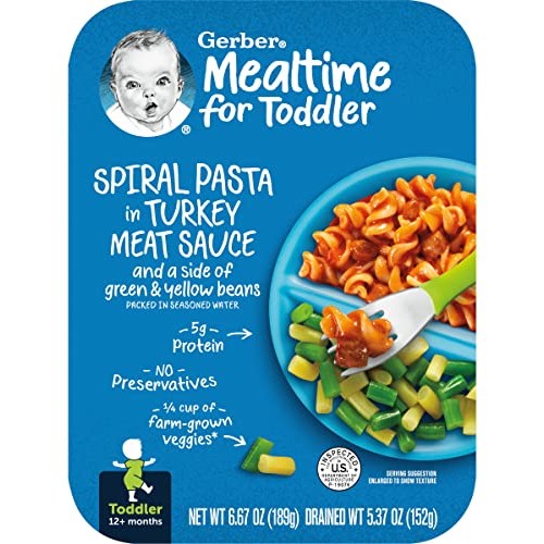 Gerber Mealtime For Toddler Spiral Pasta In Turkey Meat Sauce Wi
