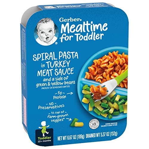 Gerber Mealtime For Toddler Spiral Pasta In Turkey Meat Sauce Wi