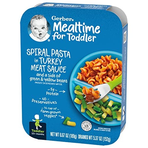 Gerber Mealtime For Toddler Spiral Pasta In Turkey Meat Sauce Wi