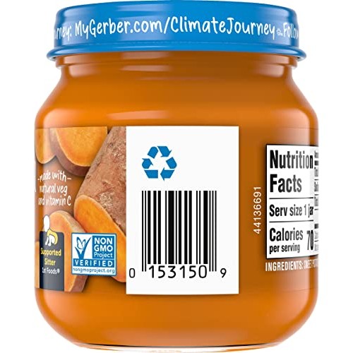 Gerber Natural For Baby 1St Foods Baby Food Jar, Sweet Potato, M