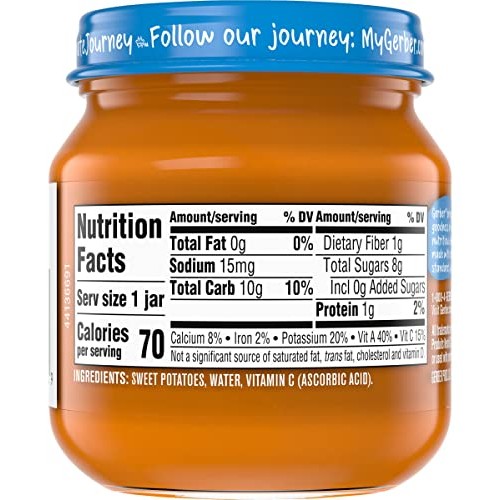 Gerber Natural For Baby 1St Foods Baby Food Jar, Sweet Potato, M