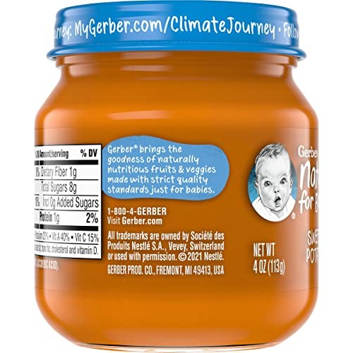 Gerber Natural For Baby 1St Foods Baby Food Jar, Sweet Potato, M