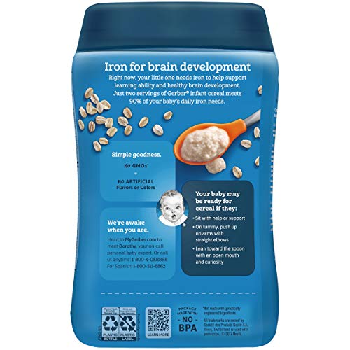 Gerber Organic 1St Food Single Grain Oatmeal Cereal, 16 Ounce --