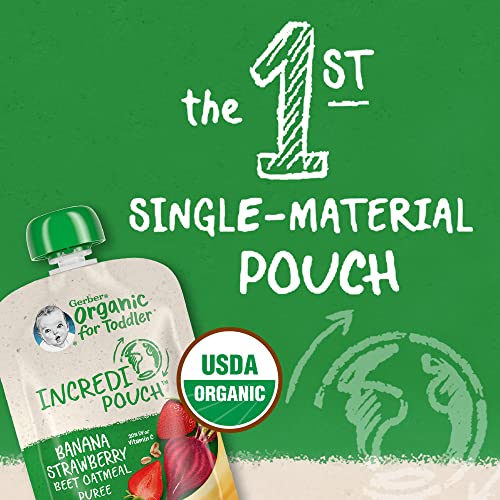 Gerber Organic 2nd Foods Baby Food, Incredipouch, Toddler 12+ Mo...