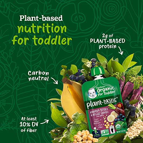 Gerber Organic Baby Food Pouches, Toddler, Plant-Tastic, Sweet P