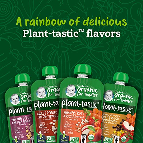 Gerber Organic Baby Food Pouches, Toddler, Plant-Tastic, Sweet P