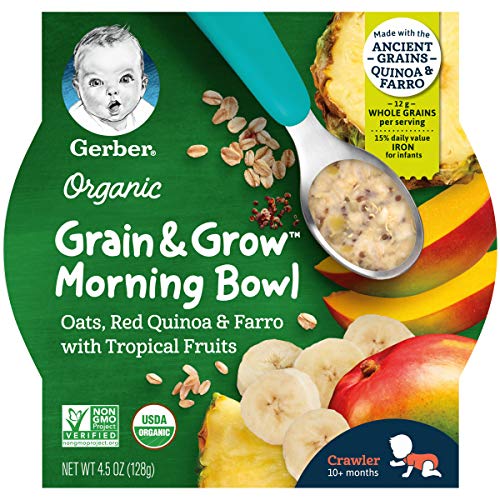 Gerber Organic Grain &Amp; Grow Morning Bowl - Oats, Red Quinoa &Amp; Fa