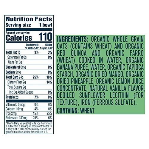 Gerber Organic Grain &Amp; Grow Morning Bowl - Oats, Red Quinoa &Amp; Fa