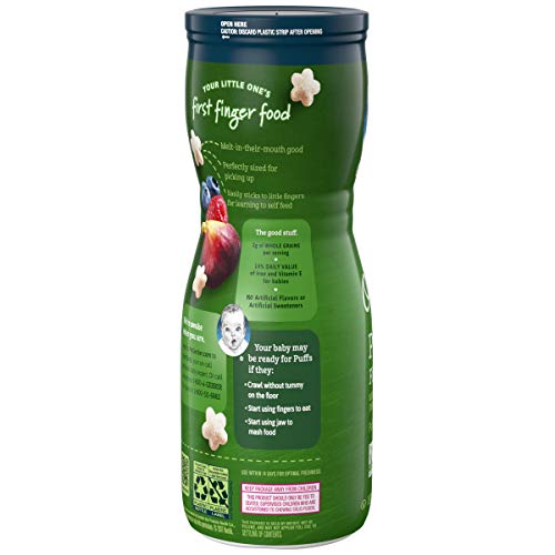 Gerber Organic Puffs Cereal Snack, Fig Berry, 6 Count