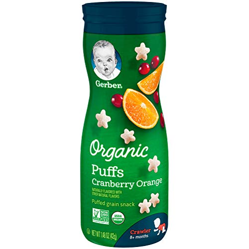 Gerber Organic Puffs, Cranberry Orange, 1.48 Oz